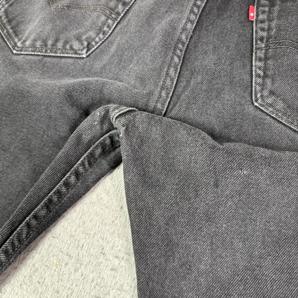 Levis 505 Jeans Mens 36x34 Black Washed Denim Regular Straight Y2K